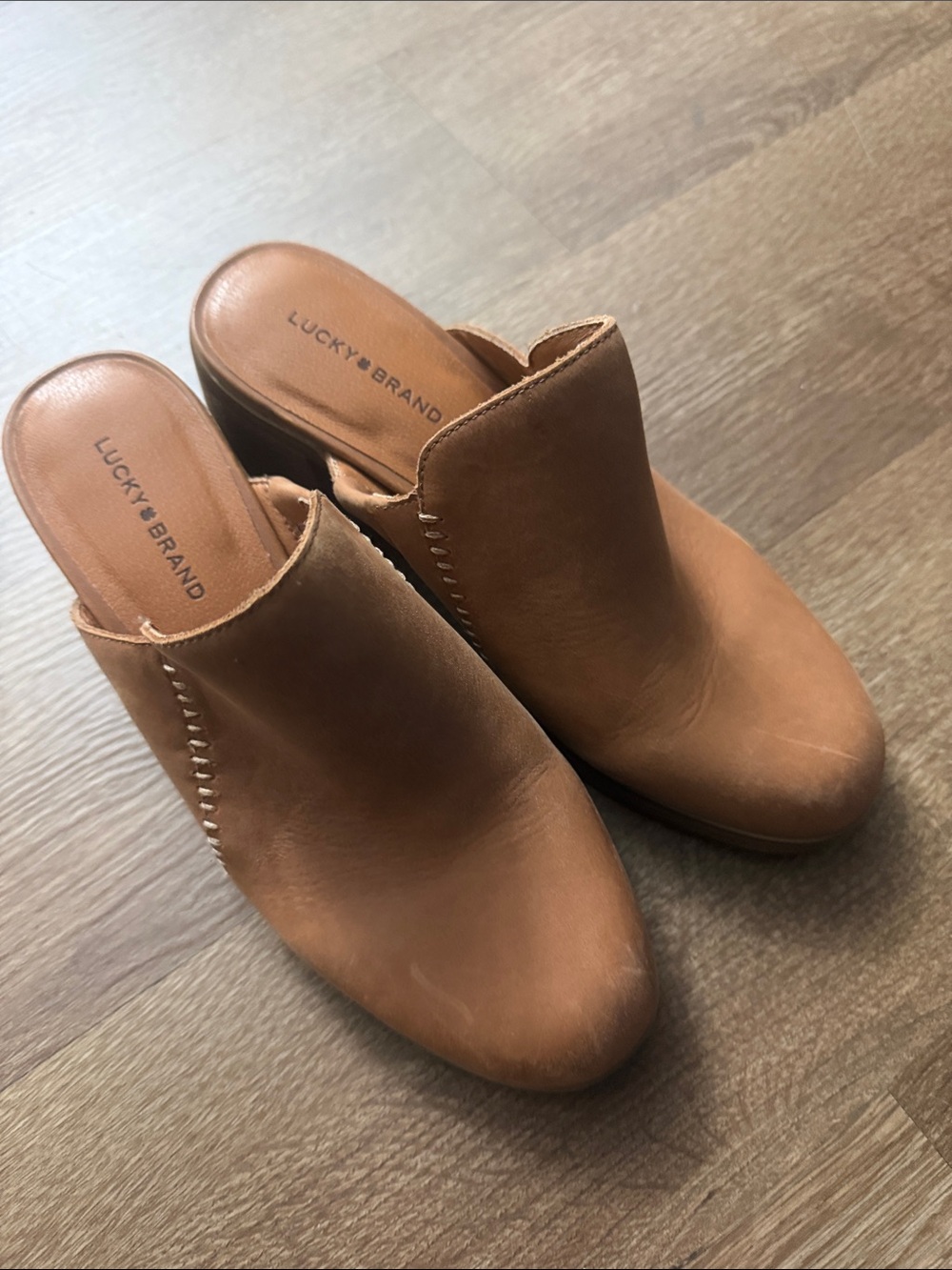 Lucky Brand Cognac Leather Mule Clogs 8.5 - Picture 4 of 7